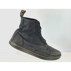 Dr Martens Doc ALFIE Black Canvas Boots Men's Sz 8M Shoes Air Wear Bouncing Sole